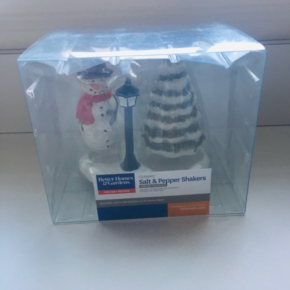 NW BETTER HOME  SNOWMAN & TREE SALT & PEPPER SHKRS - Picture 1 of 5